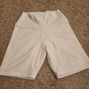 Aerie Chill High Rise Bike Shorts White Medium